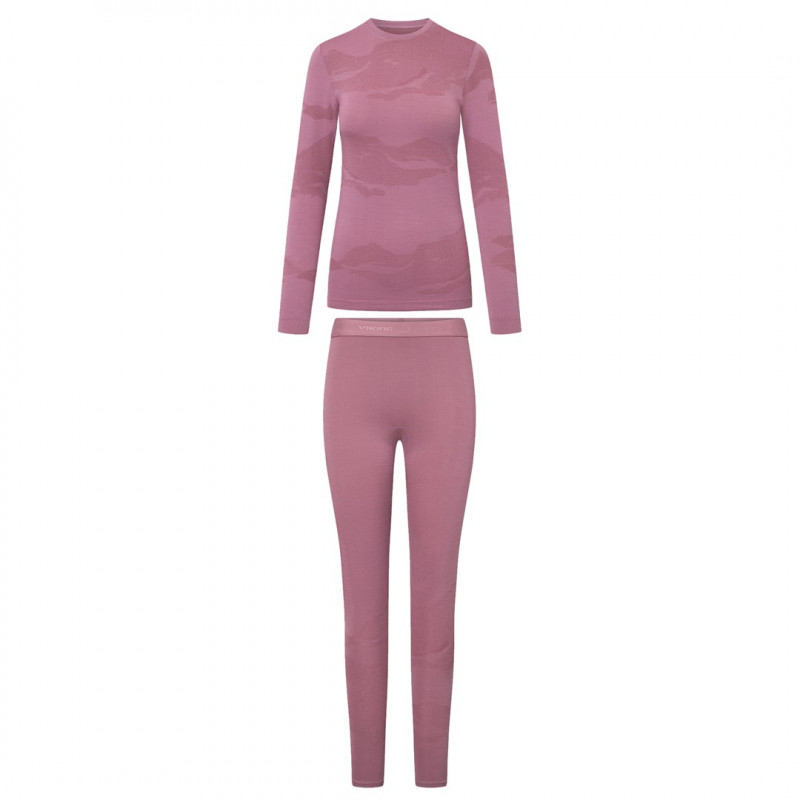 Conjunto de ropa interior de mujer Viking Gasher Lady Set Merino, rosa, L