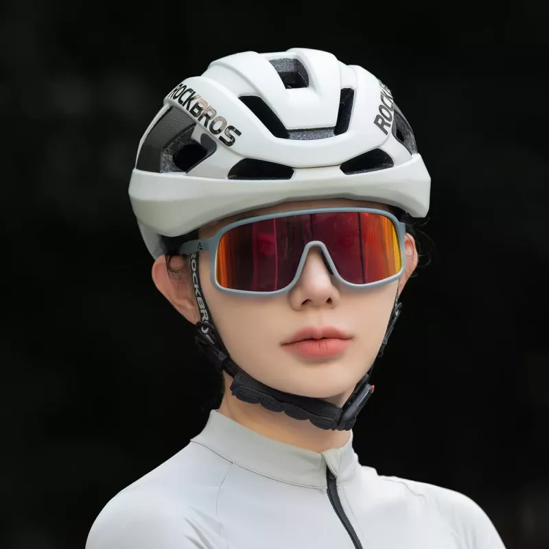 Casco de bicicleta de fibra de carbono Rockbros LK-15 58-62cm, gris claro