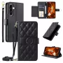 Funda cartera de piel sintética Hurtel para Samsung Galaxy A37 5G con soporte y correa de hombro, negra
