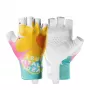 Guantes de ciclismo de dedos cortos amortiguadores para mujer Rockbros S389, talla L, multicolor
