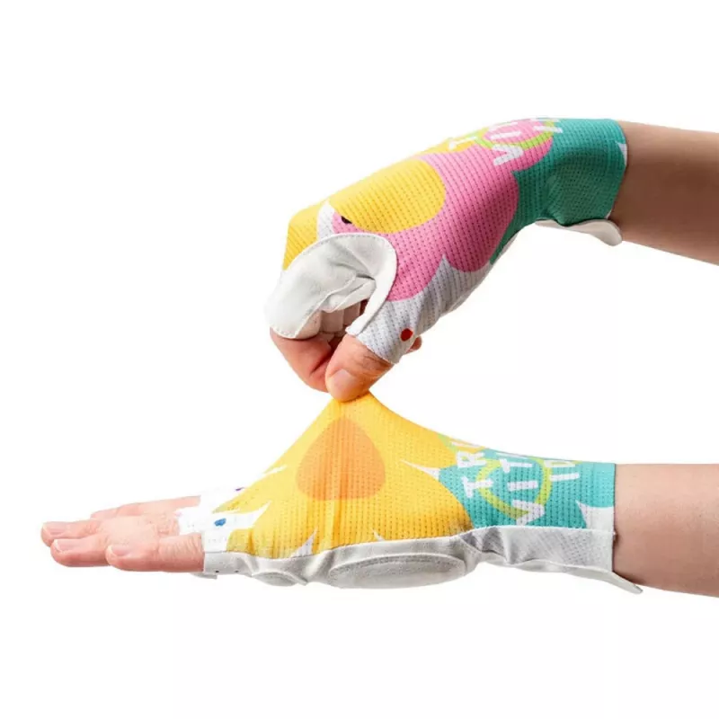 Guantes de ciclismo de dedos cortos amortiguadores para mujer Rockbros S389, talla L, multicolor