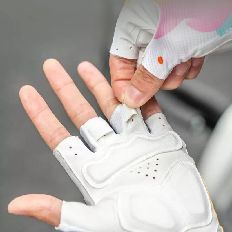 Guantes de ciclismo de dedos cortos amortiguadores para mujer Rockbros S389, talla L, multicolor