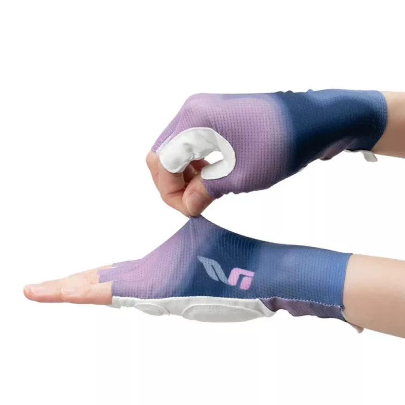 Guantes de ciclismo sin dedos amortiguadores para mujer Rockbros S389, talla L, morado