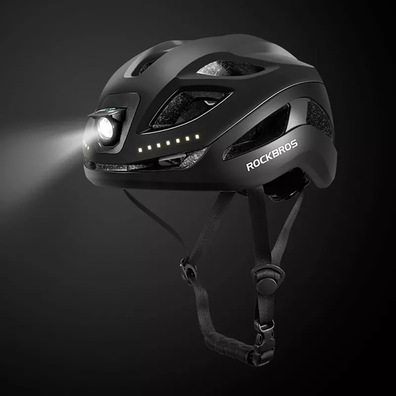 Casco de bicicleta Rockbros ZK-077 con iluminación multidireccional integrada 57–61 cm, negro