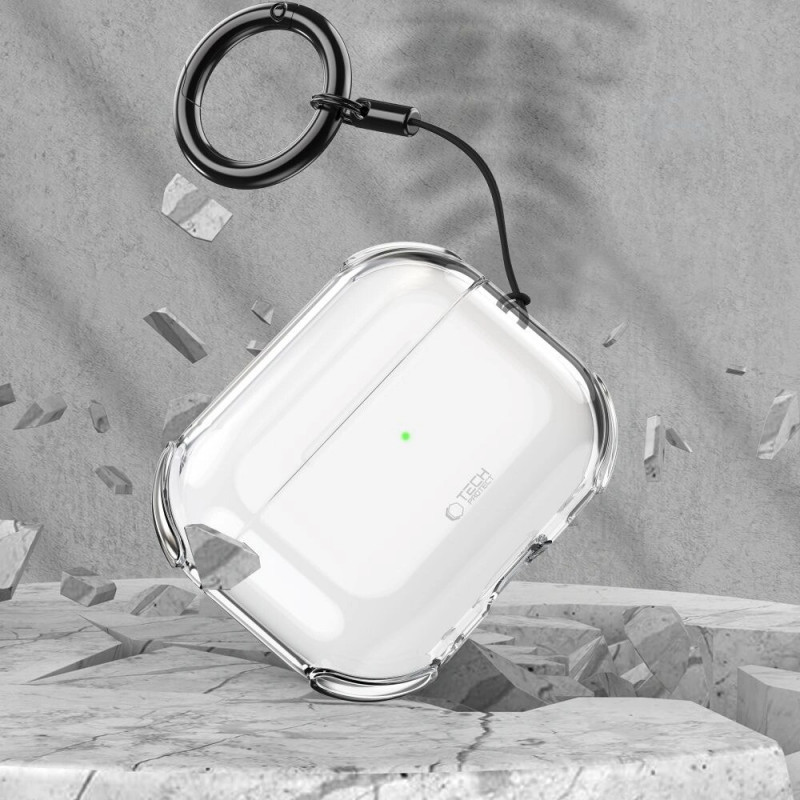 Funda Bounce Tech-Protect para Apple AirPods Pro 3, transparente