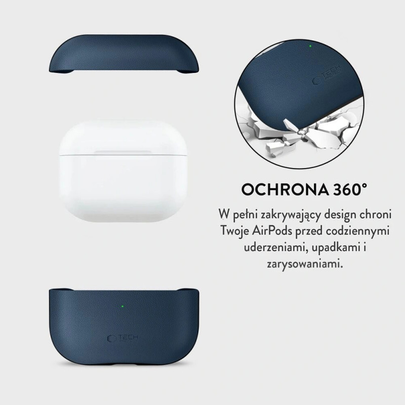 Funda Tech-Protect NaturalFit para Apple AirPods Pro 3, azul marino