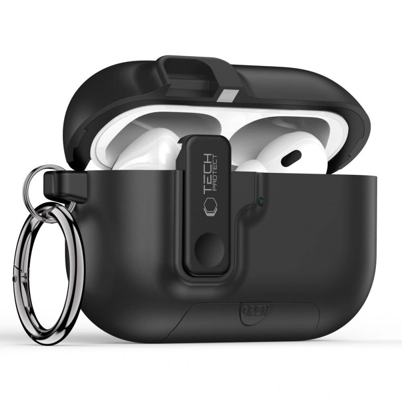 Funda Tech-Protect Slim Hook para Apple AirPods Pro 3, negra