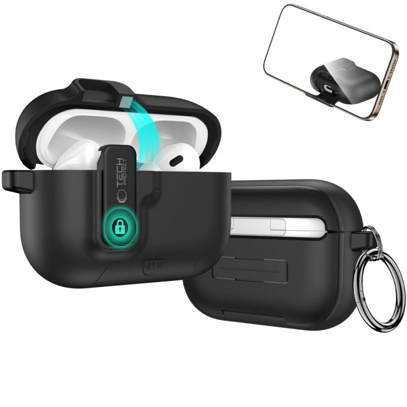 Funda Tech-Protect Slim Hook para Apple AirPods Pro 3, negra
