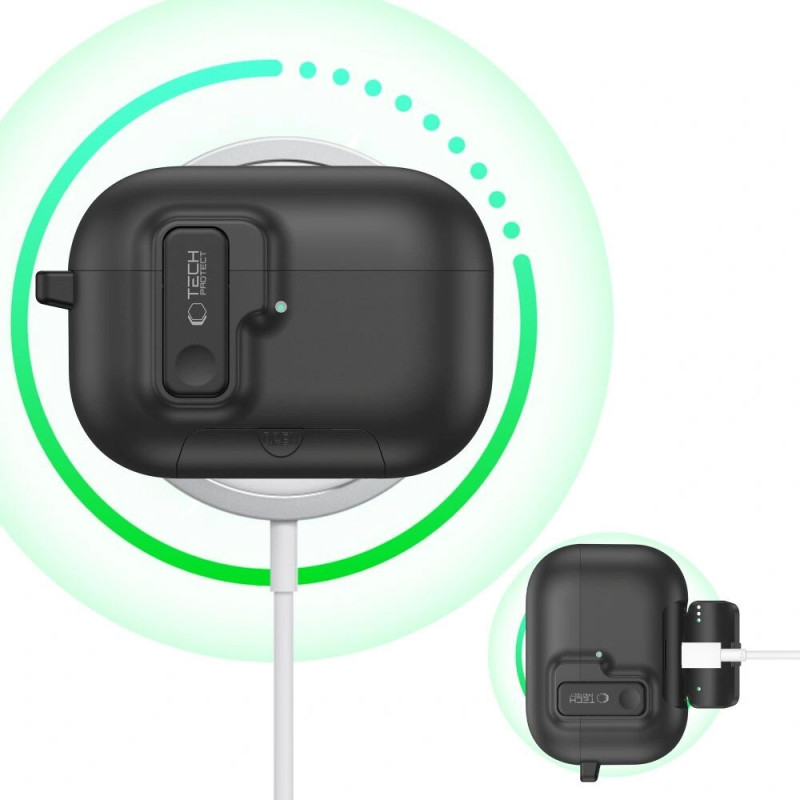 Funda Tech-Protect Slim Hook para Apple AirPods Pro 3, negra