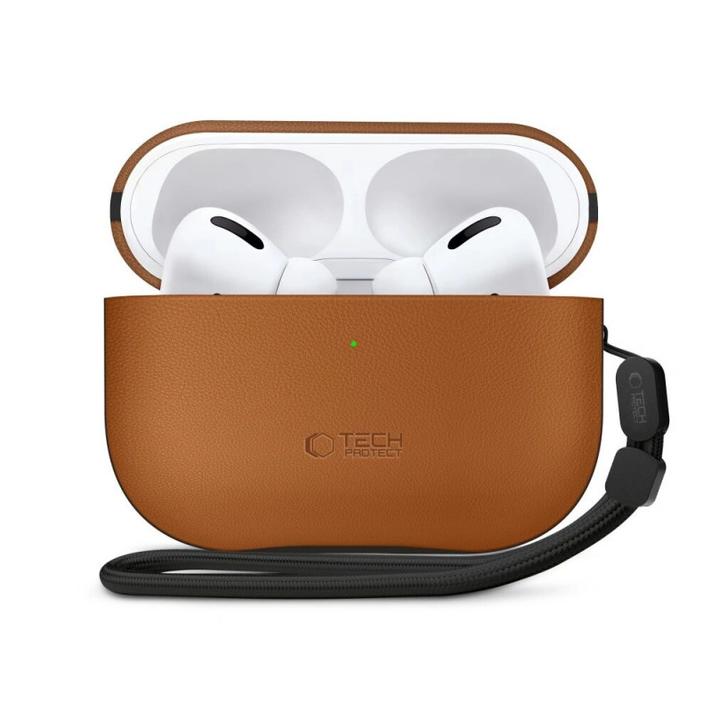 Funda NaturalFit Tech-Protect para Apple AirPods Pro 3, marrón