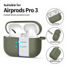 Funda Tech-Protect Silicone Hook para Apple AirPods Pro 3, verde oliva