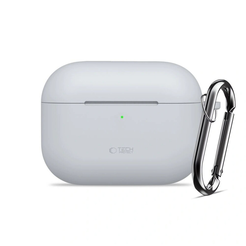 Funda Tech-Protect Silicone Hook para Apple AirPods Pro 3, gris crayón