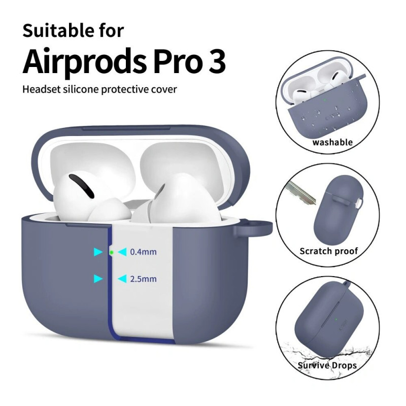 Funda Tech-Protect Silicone Hook para Apple AirPods Pro 3, azul claro