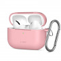Funda con mosquetón de silicona Tech-Protect para Apple AirPods Pro 3 rosa