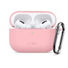 Funda con mosquetón de silicona Tech-Protect para Apple AirPods Pro 3 rosa