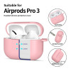 Funda con mosquetón de silicona Tech-Protect para Apple AirPods Pro 3 rosa