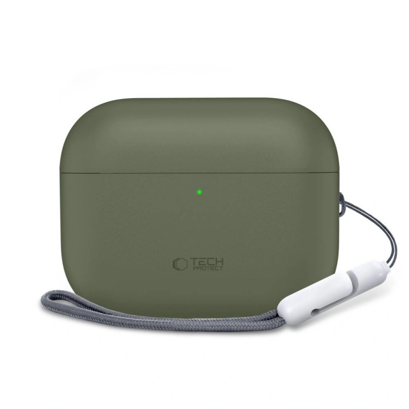 Funda de silicona Tech-Protect para Apple AirPods Pro 3 verde oliva