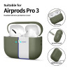 Funda de silicona Tech-Protect para Apple AirPods Pro 3 verde oliva