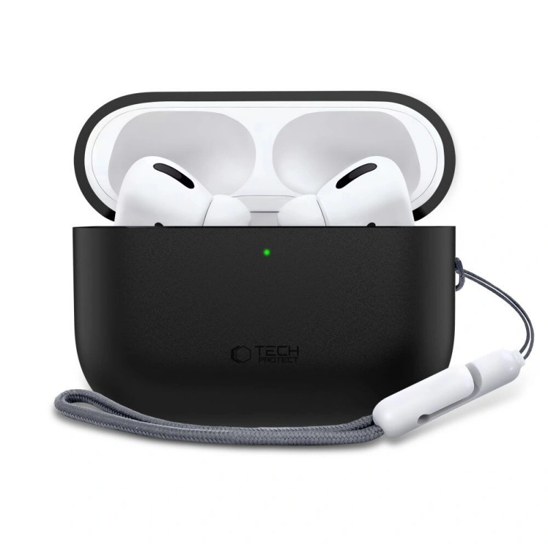 Funda de silicona Tech-Protect para Apple AirPods Pro 3, negra