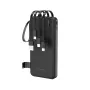 Wozinsky W11-B 10000mAh 10W Power Bank con cables integrados y linterna, negro