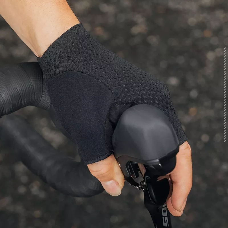 Guantes de ciclismo cortos amortiguadores Rockbros TLS004 ROAD TO SKY S, negro