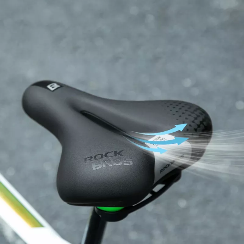 Rockbros 6876 Sillín de bicicleta ergonómico y cómodo, negro