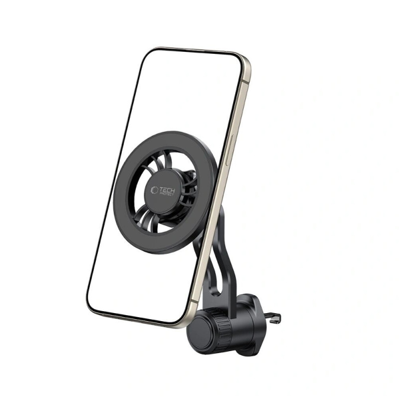 Soporte magnético MagSafe rotable para rejilla de ventilación de coche Tech-Protect N56 negro