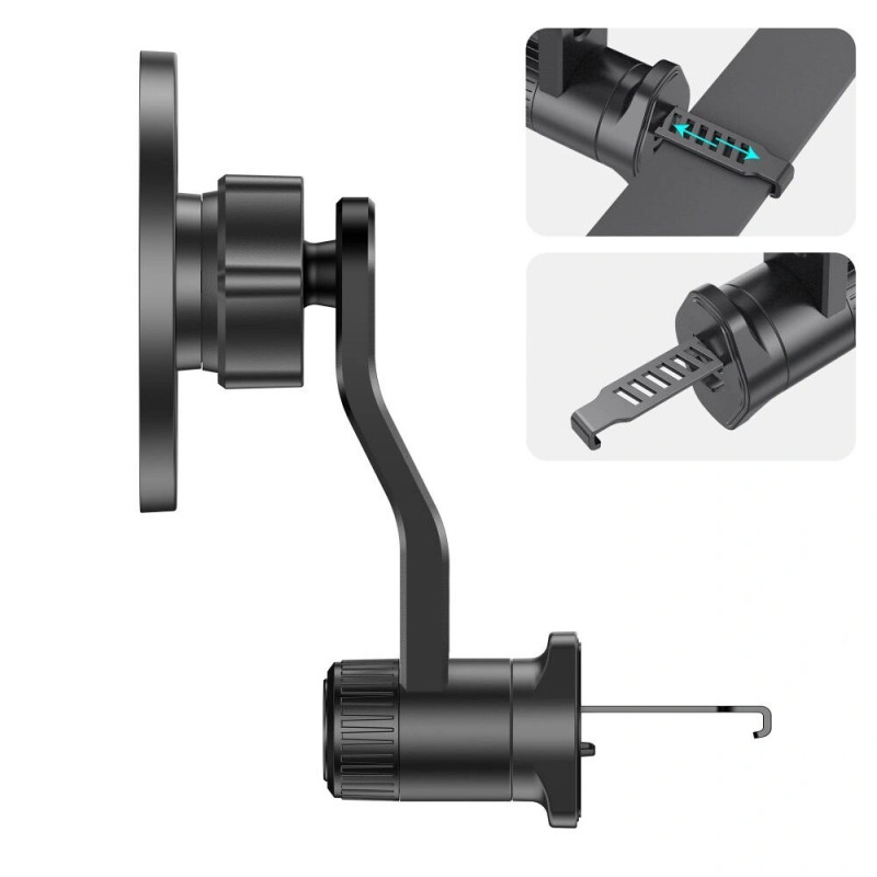 Soporte magnético MagSafe rotable para rejilla de ventilación de coche Tech-Protect N56 negro