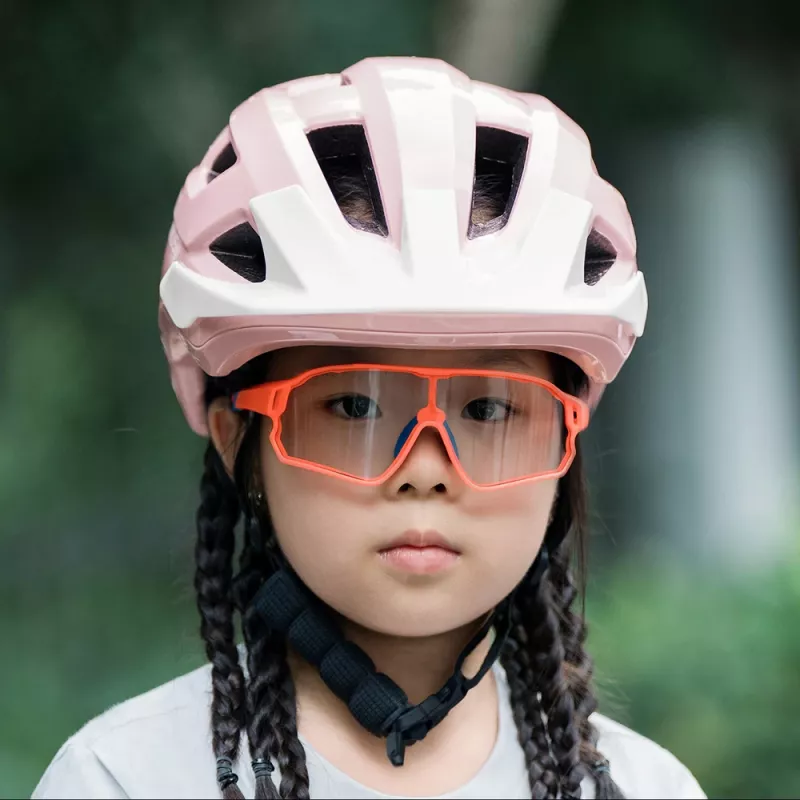 Casco de bicicleta juvenil Rockbros LK-67 con visera desmontable 54–58 cm, rosa