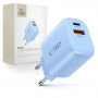Cargador de red Tech-Protect NCA30 USB-A, USB-C PD 30W / QC3.0 azul bebé