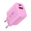 Tech-Protect NCA30 Cargador de red USB-A, USB-C PD 30W / QC3.0 Rosa bebé