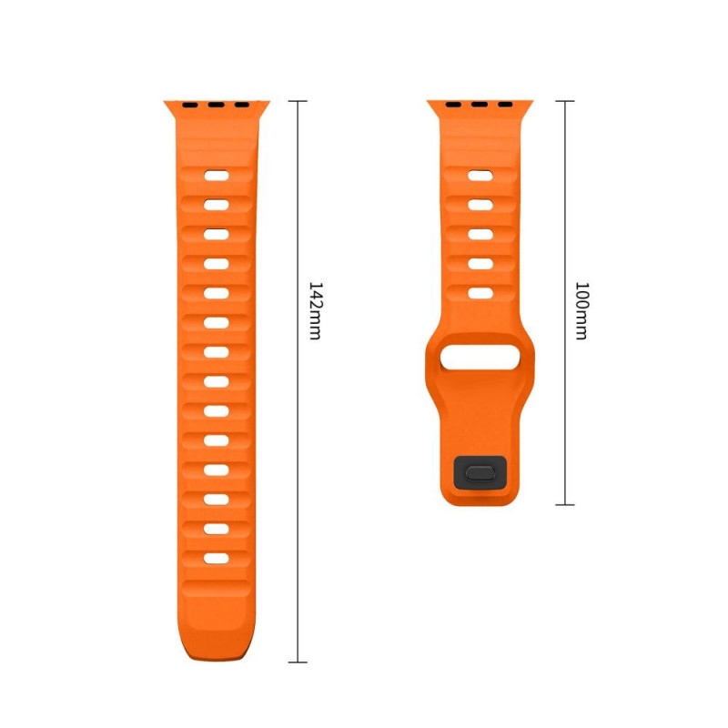 Correa Tech-Protect Silicone Line para Apple Watch 8 / 9 / 10 / 11 / 12 / SE / Ultra 44/45/46/49 mm, naranja