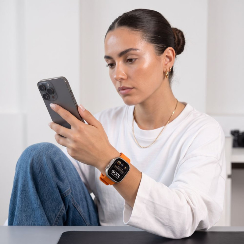 Correa Tech-Protect Silicone Line para Apple Watch 8 / 9 / 10 / 11 / 12 / SE / Ultra 44/45/46/49 mm, naranja