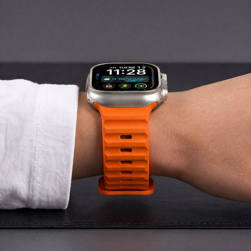 Correa Tech-Protect Silicone Line para Apple Watch 8 / 9 / 10 / 11 / 12 / SE / Ultra 44/45/46/49 mm, naranja