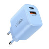 Cargador de red Tech-Protect NCA20 USB-A, USB-C PD 20W / QC3.0 azul bebé