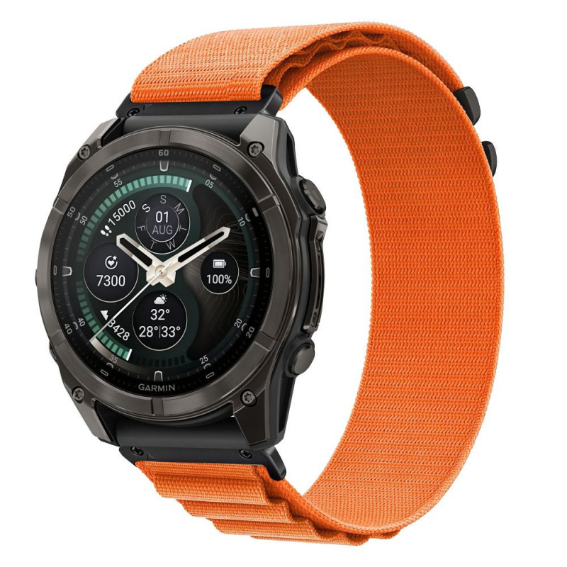 Correa para reloj Tech-Protect Nylon Pro THP6032 para Garmin Fenix 5X / 5X Plus / 6X / 6X Pro / 7X / 8 / 8 Pro / 9 / 9 Pro (47 mm), naranja