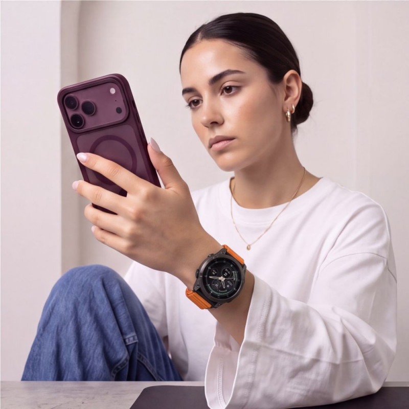 Correa para reloj Tech-Protect Nylon Pro THP6032 para Garmin Fenix 5X / 5X Plus / 6X / 6X Pro / 7X / 8 / 8 Pro / 9 / 9 Pro (47 mm), naranja