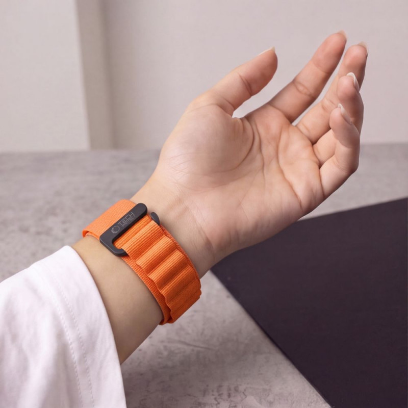 Correa para reloj Tech-Protect Nylon Pro THP6032 para Garmin Fenix 5X / 5X Plus / 6X / 6X Pro / 7X / 8 / 8 Pro / 9 / 9 Pro (47 mm), naranja