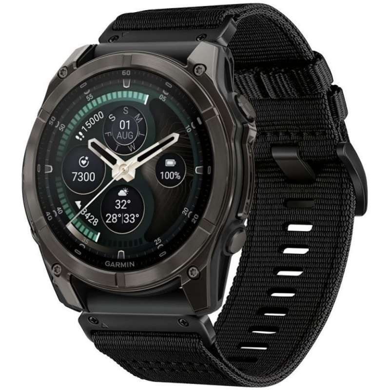 Correa de reloj Tech-Protect Nylon Classic para Garmin Fenix 5X / 5X Plus / 6X / 6X Pro / 7X / 8 / 8 Pro / 9 / 9 Pro 47 mm, negra