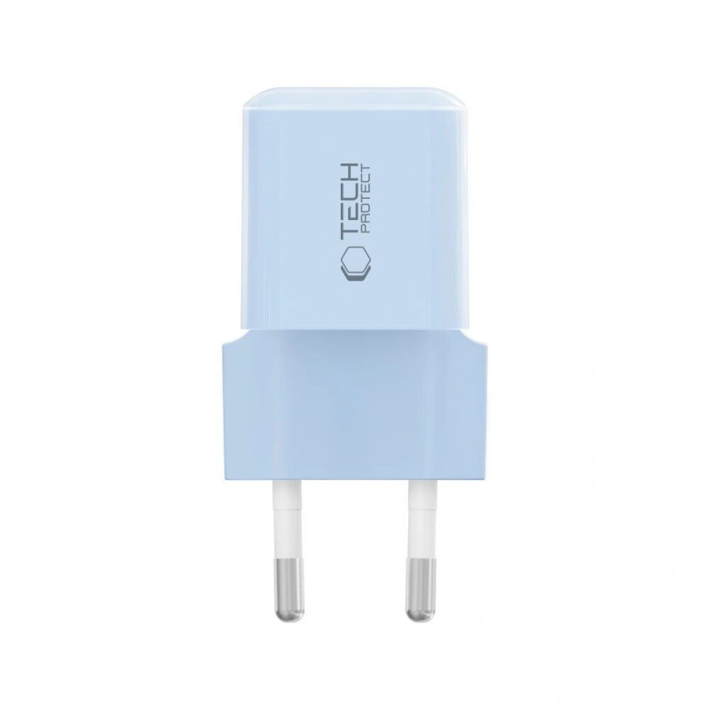 Cargador de pared Tech-Protect NCM25 USB-C PD 25W, azul claro