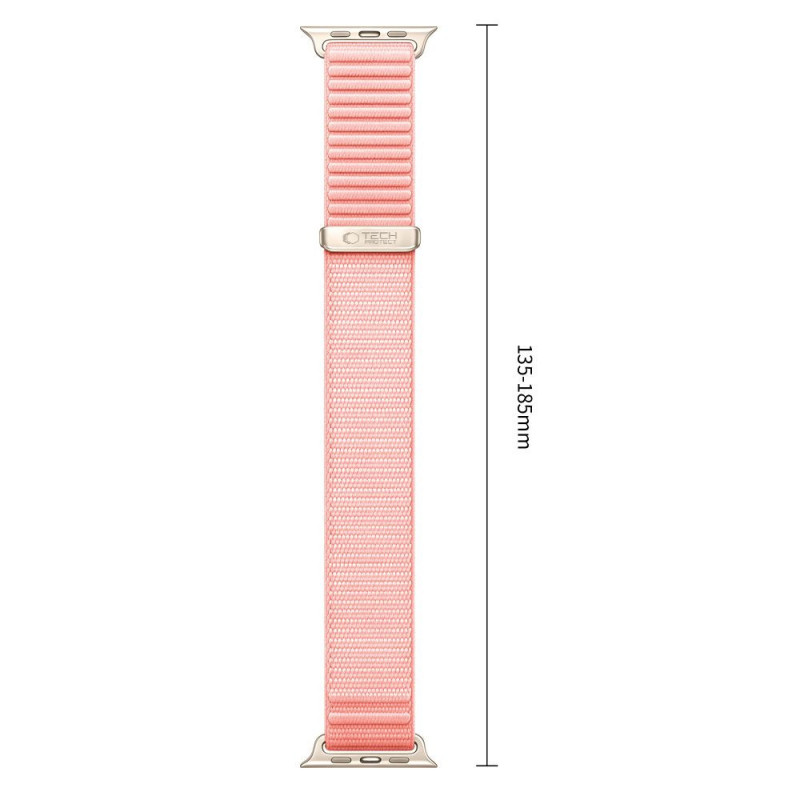 Correa Tech-Protect NylonLoop para Apple Watch 8 / 9 / 10 / 11 / 12 / SE (40 / 41 / 42 mm), rosa palo