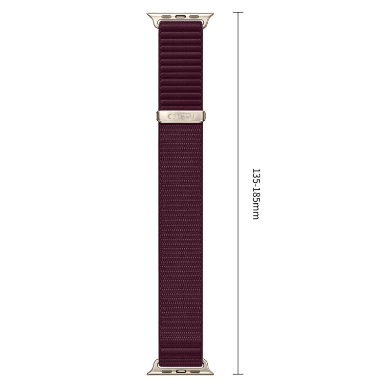 Correa Tech-Protect NylonLoop para Apple Watch 8 / 9 / 10 / 11 / 12 / SE (40 / 41 / 42 mm), Deep Burgundy