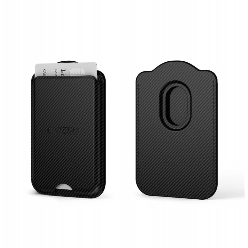 Tech-Protect CH02 MagWallet MagSafe portatarjetas magnético universal, carbono