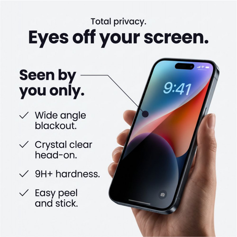 Vidrio templado de privacidad Tech-Protect Glass SPY+ para Apple iPhone 18 Pro (2 uds.)