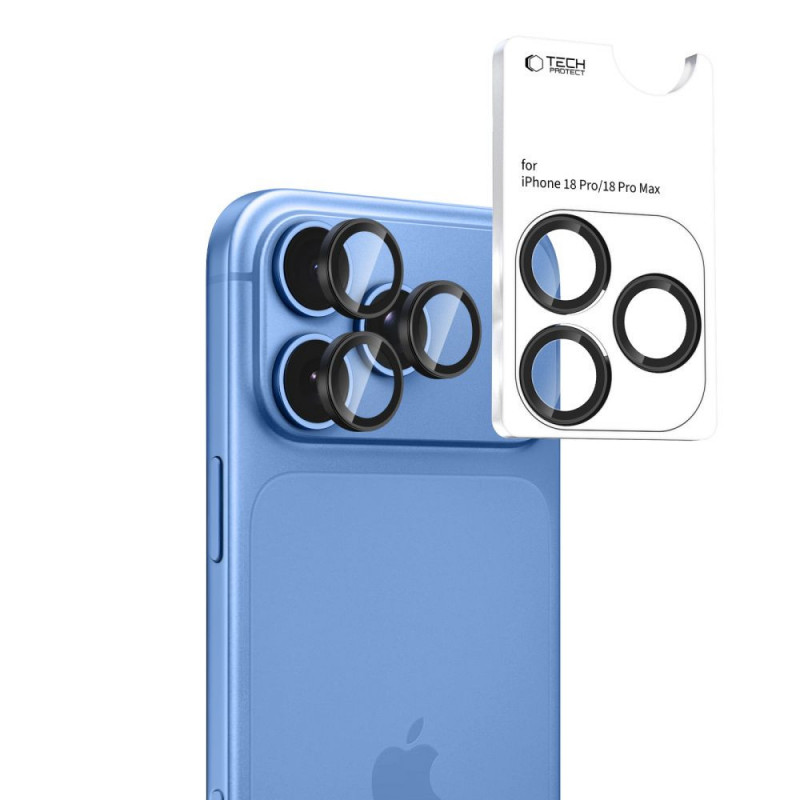 Funda de cámara Tech-Protect Camring Fit+ para Apple iPhone 18 Pro / 18 Pro Max, negra