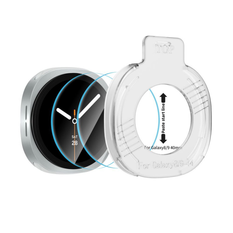 Tech-Protect Easy Set+ Vidrio templado para Samsung Galaxy Watch 8 / 9 40 mm, transparente (2 uds.)