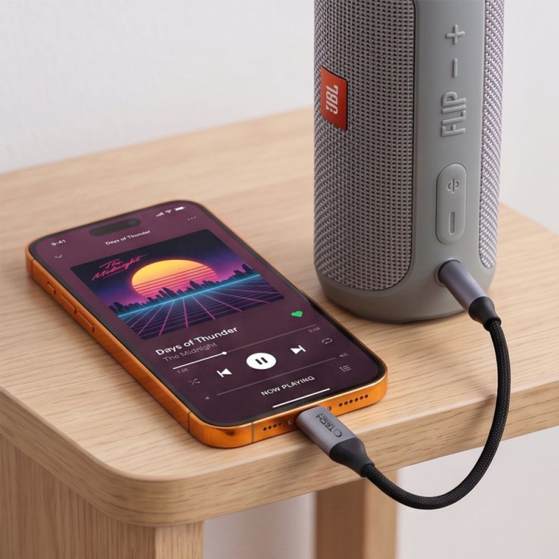 Adaptador DAC Tech-Protect Ultraboost USB-C a mini jack de 3,5 mm, gris hierro