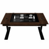 Caja de escritorio Lian Li DK07 Wood Edition, compatible con doble sistema, 2x E-ATX, altura ajustable, nogal / negro