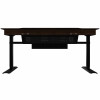 Caja de escritorio Lian Li DK07 Wood Edition, compatible con doble sistema, 2x E-ATX, altura ajustable, nogal / negro