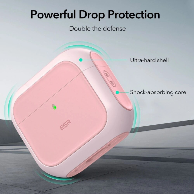 Funda ESR Orbit HaloLock MagSafe para Apple AirPods 4, rosa